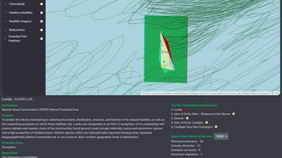 Digital Twins of the Ocean (DTOs) for Marine Protected Areas (MPAs) - Lundy - connections and species observations from OBIS