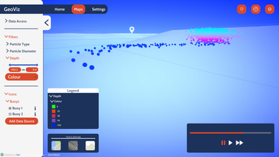 Underwater visualisation with bathymetric mapview